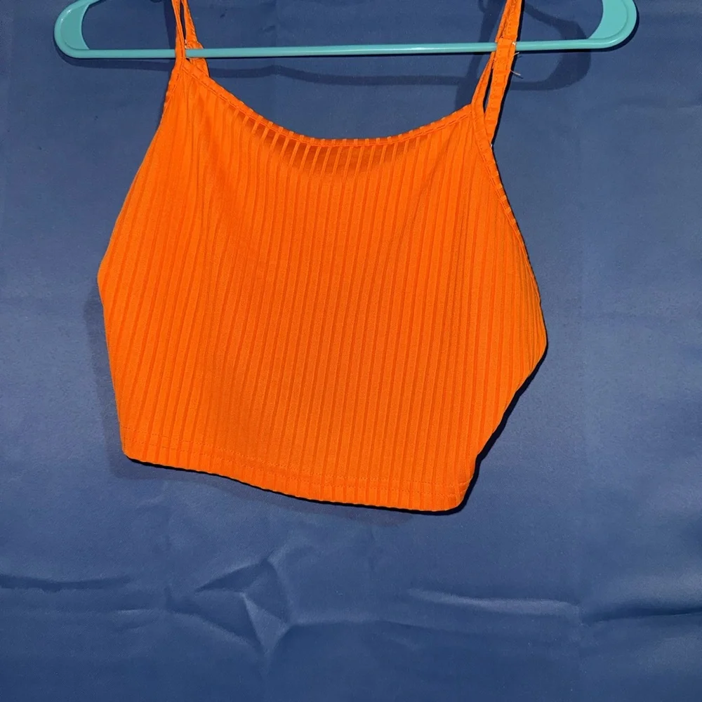 Orange Sleeveless Vest with Tank - Picture 6 of 8